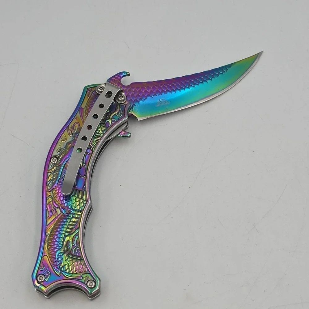 DARK SIDE BLADES (DS-A019) Rainbow Dragon Spring Asstd. Folding Pocketknife